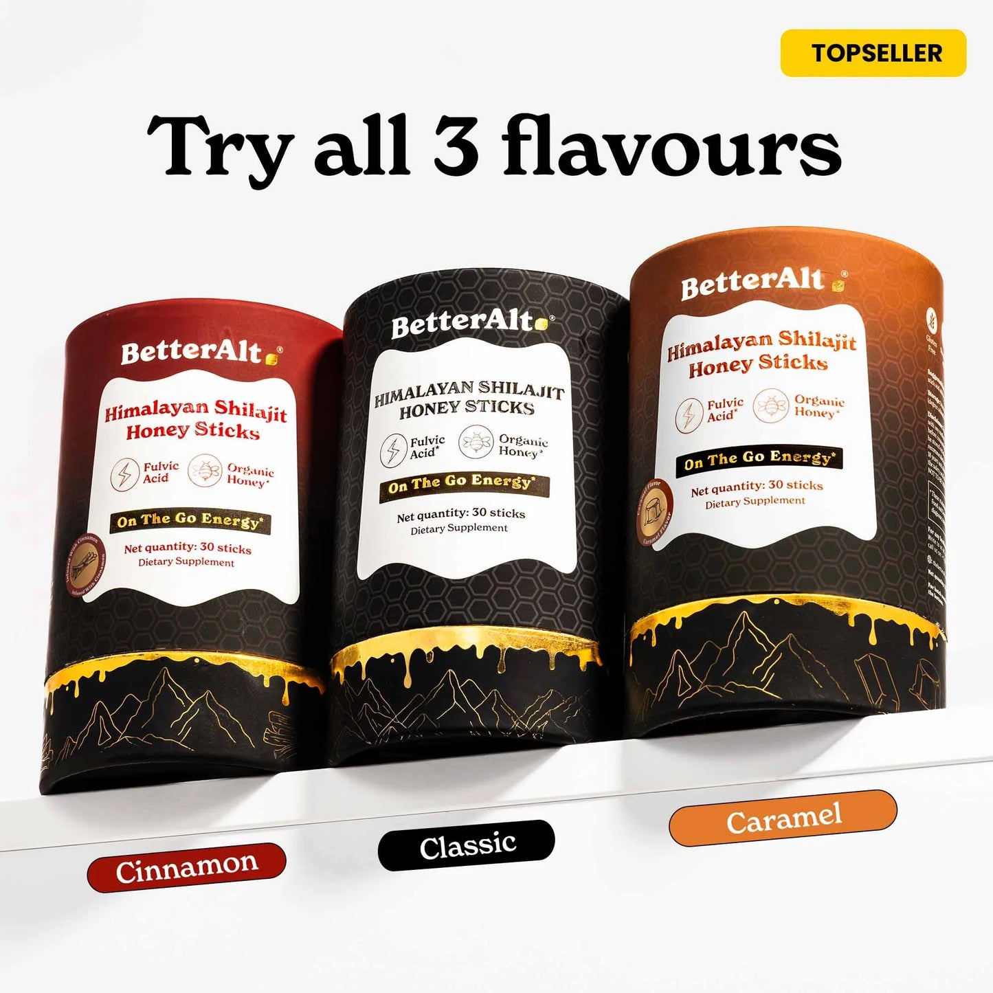 GOLD+ Shilajit Honey Sticks