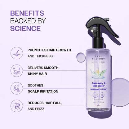 Rosemary & Rice Water Hair Growth Spray for Hair Growth & Thickness - 200 ml