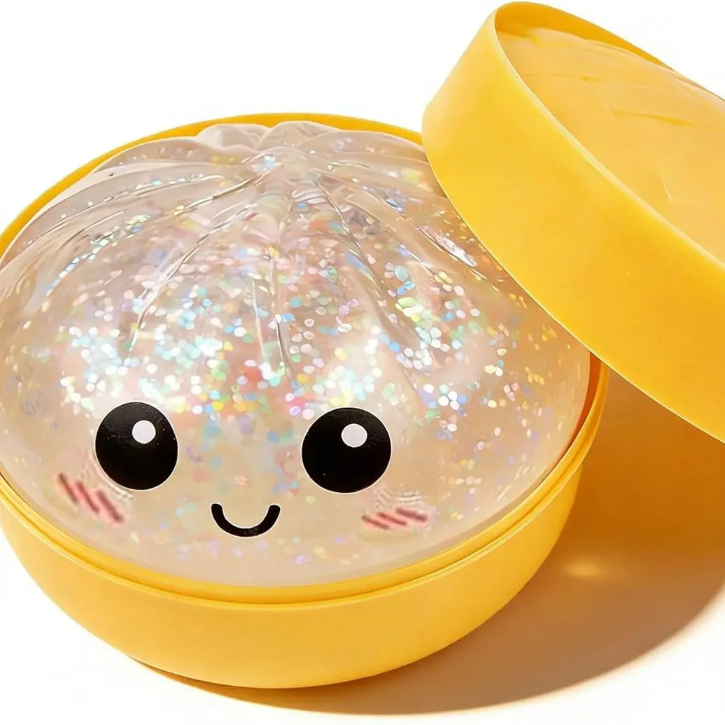 Greenish Glitter Dumpling, 3.15 inches in Diameter Dumpling Squishy, Greenish Dumplings for Spring